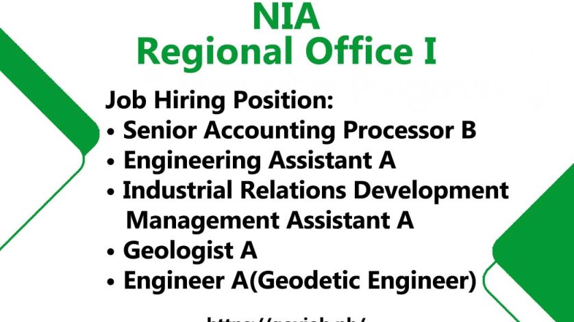 nia regional office 1 job hiring opportunities